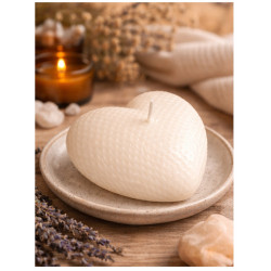 Świeca sojowa serce 7.5x6.5x3.5 dekoracyjna biała naturalna ozdobna prezent