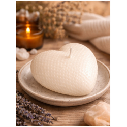 Świeca sojowa serce 9.5x9x4.5 dekoracyjna biała naturalna ozdobna prezent