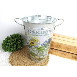 Doniczka osłonka wysoka metalowa 29,5x20,5 cm MIX WZORÓW